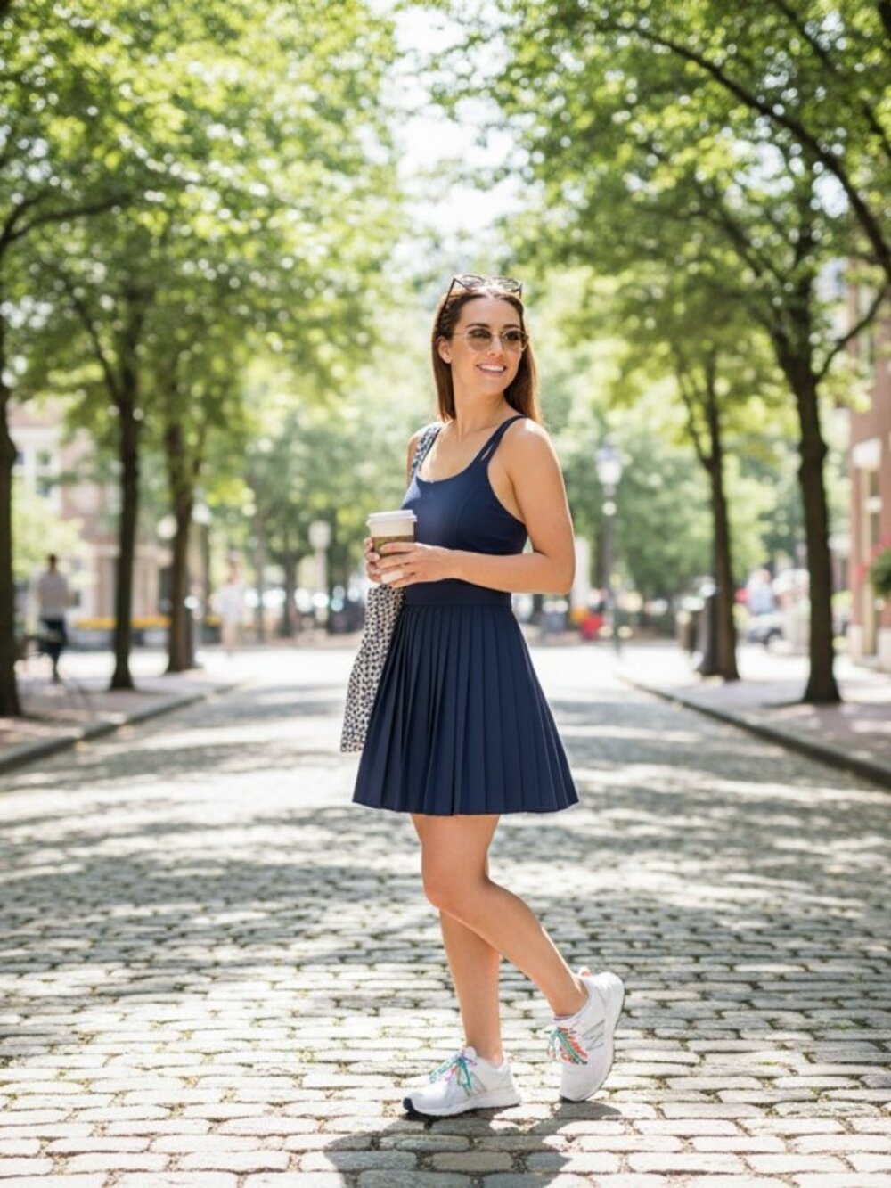 💙 NWT Zella Navy Pleated Tennis Dress – Size Small – Sporty Chic Activewear 💙